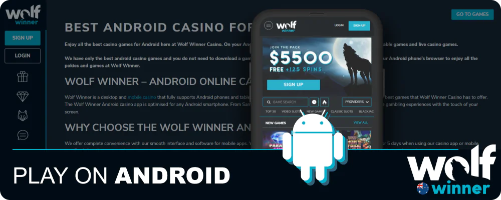 Wolf Winner app for Android