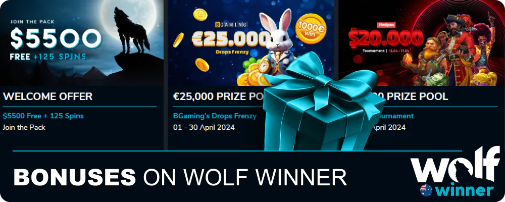 Wolf Winner AU bonuses and promotions