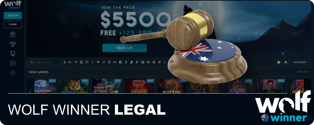 Legality of Wolf Winner Casino in Australia