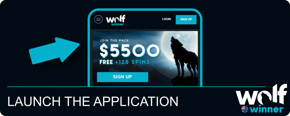 Open the Wolf Winner app