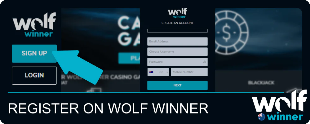 Register on Wolf Winner AU