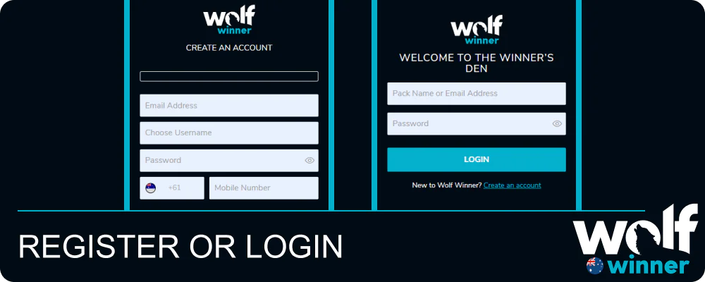 Register or log in to your Wolf Winner account